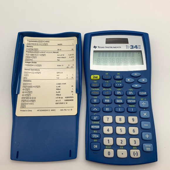 Texas Instruments TI-34 II Solar Math Scientific Calculator Blue with Cover - Picture 9 of 15